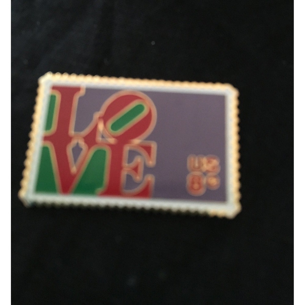 Love postage stamp‎ brooch jewelry, Vintage